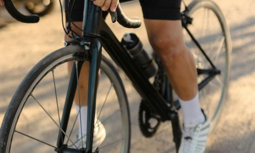 a person riding a bicycle