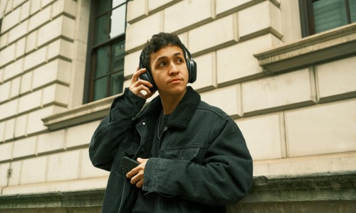 a person talking on a cell phone